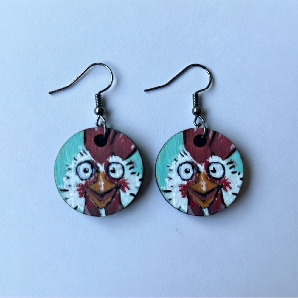 Colorful Chicken Earrings